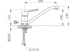 Смеситель для кухонной мойки Elghansa Brunn new хром (56A0906) - 2