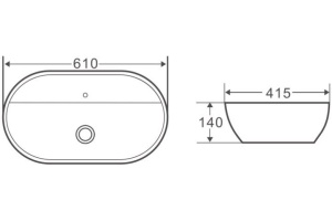 Раковина накладная BelBagno 61х41.5 белый (BB1346) - 3