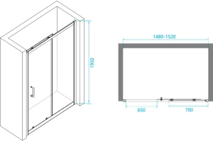 Душевая дверь RGW Passage PA-14W 150х195 профиль белый стекло прозрачное - 3