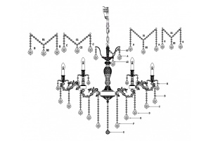 Подвесная люстра Lucia Tucci Barletta BARLETTA 122.12.6 antique - 2