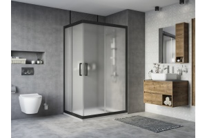 Душевой уголок STWORKI Карлстад DE019RC90120200 120x90 см профиль черный матовый, стекло матовое - 2