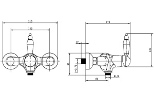 Смеситель Boheme Imperiale Presente 324 для душа - 2