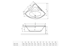 Фронтальный экран для ванны Excellent Glamour 150 белый - 2