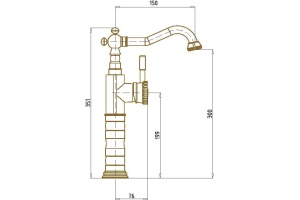 Смеситель для раковины Bronze de Luxe Windsor бронза (21888) - 3