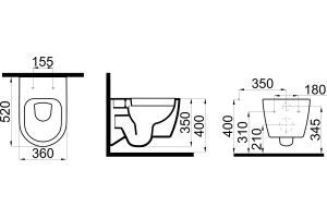 Унитаз подвесной STWORKI Ноттвиль SETK3104-2616 безободковый, с микролифтом, черный - 2