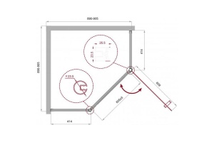 Душевой уголок BelBagno Uno 80х80 хром (UNO-195-P-1-80-C-Cr) - 2