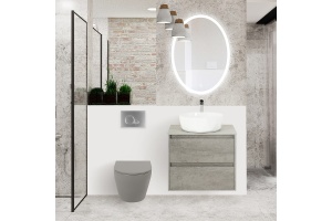 Чаша для подвесного унитаза BelBagno Colorato серый матовый, без сиденья (BB062CHR-GR) - 3