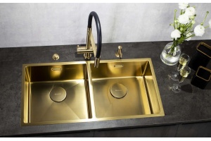 Мойка кухонная Omoikiri Taki 86-2 светлое золото - 2