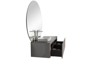 Тумба с раковиной Black&White Universell 140 серая левая - 2