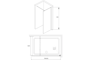 Душевая перегородка RGW Walk In WA-002 80х195 профиль хром стекло прозрачное - 3