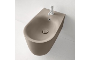 Kerasan Nolita Биде подвесное с 1 отв. под смеситель 55х35 см, с креплениями WB9N., цвет Nocciola mat