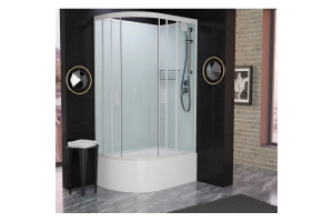 Душевая кабина Frank 120х80 правая белая стекло матовое - 3