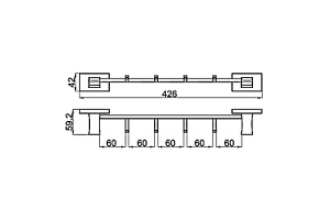 Планка с 4-мя крючками Gappo G0716-46 - 2