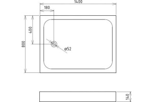 Душевой поддон Gemy  140x80 см (ST14B) - 2
