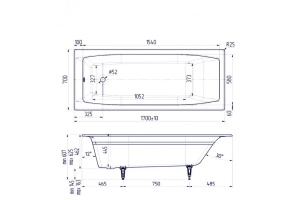 Ванна чугунная Delice Repos 170х70 с антискользящим покрытием - 3