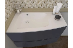 EB1884RU-DE1 Nona стеклянная раковина, матовый белый, 80 см, 1 раковина - 3