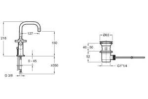 Смеситель Jacob Delafon Purist E14594-3-CP для раковины - 2