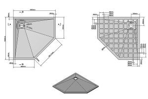 Душевой поддон из искусственного камня Vincea 100х100 серый - 2