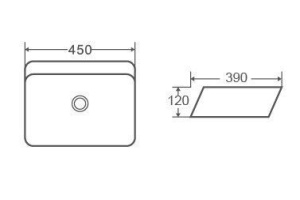 Раковина накладная Ceramalux N 45 белый (2242) - 3