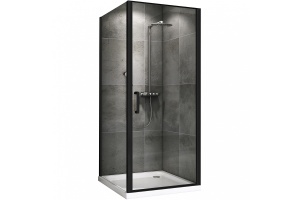 Душевой уголок Abber Sonnenstrand 90х75 черный стекло прозрачное