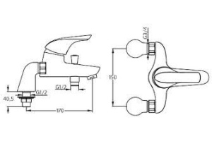 Смеситель для ванны Ideal Standard Ceraplan хром (B4100AA) - 2