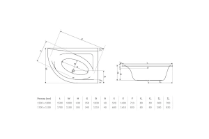 Фронтальный экран для ванны Excellent Aquarella 170 белый левый - 2