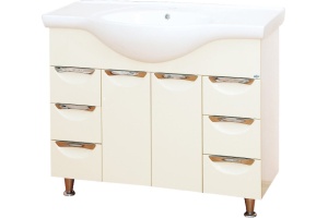 Тумба с раковиной Misty Орхидея 105 бежевая эмаль - 2