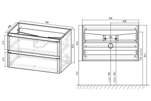 Комплект мебели Vincea Vico 80 темное дерево - 3