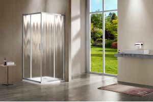 Душевой уголок Vincea Garda 120х90 хром стекло рифленое - 2