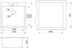 Мойка кухонная Paulmark Praktisch 51 бежевый матовый - 3