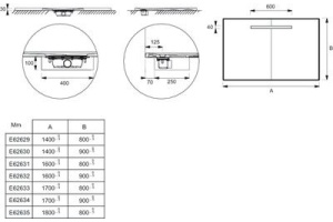 Поддон для душа Jacob Delafon Surface E62630-SS2 140х90 - 2