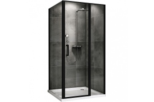 Душевой уголок Abber Sonnenstrand 110х85 черный стекло прозрачное