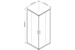 Душевой уголок Vincea Garda 110x110 профиль черный стекло тонированное - 3