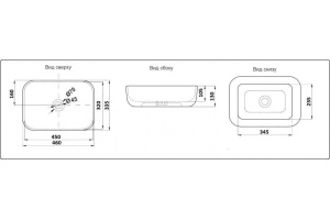 Раковина накладная CeramaLux N 46 см белый (78105) - 2