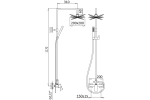 Душевая стойка Cezares Porta CD NOP - 2
