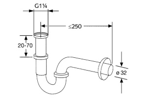 Сифон для раковины Kludi 1025005-00 - 2