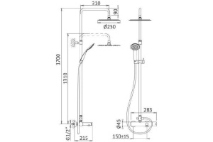 Душевая стойка Cezares Czr B CVD BIO - 2