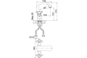 Смеситель для раковины D&K DA138 (DA1382141) - 2