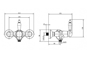 Смеситель для душа Boheme Tradizionale золото с черной керамикой - 2