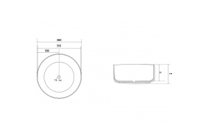 Накладная раковина Abber Bequem 36 бежевая матовая - 2