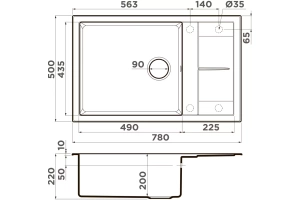 Мойка кухонная Omoikiri Sumi Artceramic/белый (4997100) - 2
