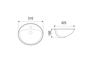 Раковина встраиваемая Weltwasser WW Deilbach 6001 51 белый (10000004604) - 2