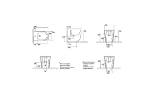 Kerasan Nolita Биде напольное с 1 отв. под смеситель 55х35 см, с креплениями WB5N, цвет белый матовый - 2