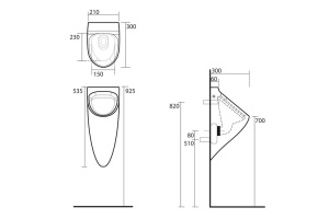 KERASAN Aquatech Писсуар в комплекте с сифоном, цвет белый - 2