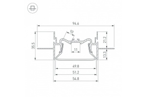 Профиль Arlight FOLED-50-CEIL-CENTER-2000 035769 - 3