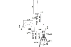 Смеситель Paffoni Light LIG040LCR на борт ванны, хром - 2