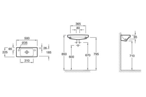 Раковина Jacob Delafon Odeon Up E4701 50 см - 2