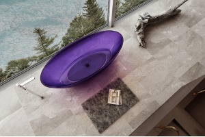 Ванна из полиэфирной смолы Abber Kristall 180х85 фиолетовая без гидромассажа - 2