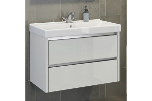 Тумба с раковиной Comforty Дублин 75 белый глянец