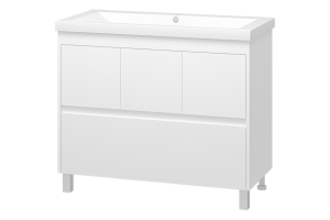 Тумба с раковиной Misty Алиса 100 белая глянцевая